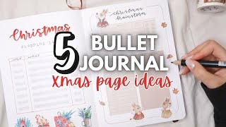 5 Holiday Bullet Journal Pages to Try 🎄  BULLET JOURNAL IDEAS [upl. by Annaeiluj]