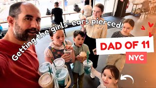 Dad of 11 ❤️ Taking the girls to get their ears pierced  Starbucks amp Beef Bowls [upl. by Llednav]