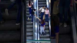 Hand punch 🤛 ￼girl’s reaction 😍 ￼video shorts funny shortsfeed escalatorprankinindia yt [upl. by Libna]