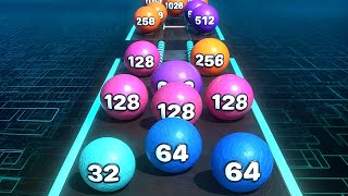 Crazy Ball Run 2048  Night Mode Ball Merge  All Levels Gameplay 468475 android ios [upl. by Kashden674]