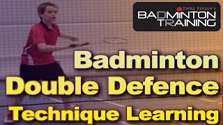 Badminton Technik Doppelabwehr im Badminton  Technique Double defence in Badminton [upl. by Eelessej]