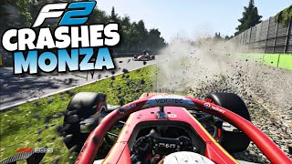 REALISTIC F2 CRASHES MONZA [upl. by Ranilopa]