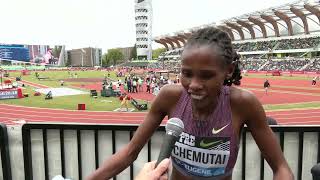 Peruth Chemutai Womens 3000m Steeplechase 1st Place Eugene Diamond League Nike Prefontaine Clas [upl. by Ayojal]