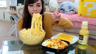 SHRIMP FETTUCCINE ALFREDO MUKBANG MESSY EATING [upl. by Cynera]