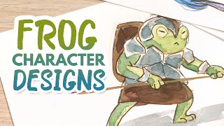 5 Frog Character Designs  Using Your Prompts Watercolor amp Gouache [upl. by Nylrehc33]