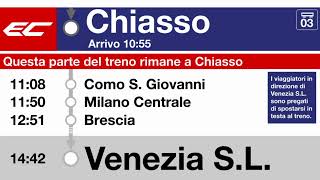 annuncio FFS » EC questo parte rimane a Chiasso dir Venezia SL 2023  SLBahnen [upl. by Airamat293]