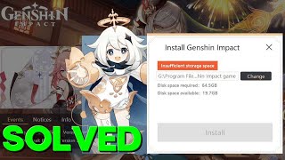 How to Fix Genshin Impact Insufficient Storage Error in Windows Pc or Laptop 2024 [upl. by Leonard]