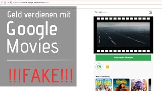 WARNUNG  Geld verdienen mit GOOGLEMOVIES  FAKE  SCAM [upl. by Vlad]