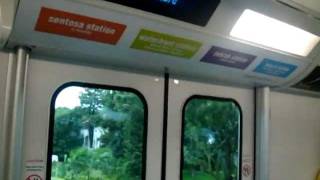 Sentosa Express ft SDC Hitachi Monorail Red Train Sentosa → Beach [upl. by Rodenhouse403]