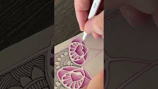 Zentangleinspired drawing using tangle Heart Nouveau [upl. by Ransell811]