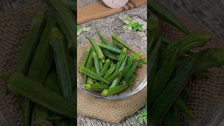 SUPER Tasty Bhindi Fry 🤩💚 shorts bhindi okra bhindirecipe ladyfinger bhindifry snacks food [upl. by Einafats]