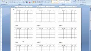 como hacer un calendario en Word 2007 [upl. by Sheffield43]