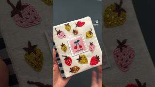 Minki’s Needle Book  Embroidery  Strawberry  Beginners Sewing minkikim sewing beginnersewing [upl. by Tfat]