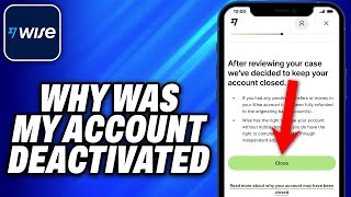 Why Was My Account Deactivated On Wise 2024  Easy Fix [upl. by Richey]