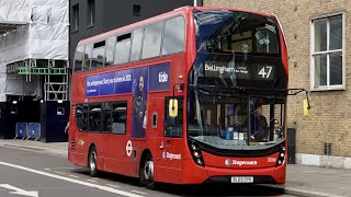 London Bus Route 47  Bellingham Catford Bus Garage to Shoreditch  Subtitles [upl. by Adiuqal]