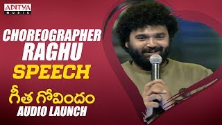 Choreographer Raghu Master Speech  Geetha Govindam Audio Launch  Vijay Devarakonda Rashmika [upl. by Zolner917]