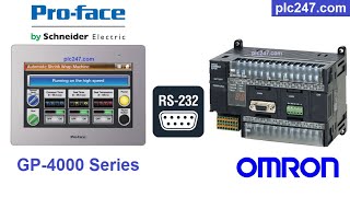 HMI Proface amp PLC Omron RS232 Connection [upl. by Llebyram525]