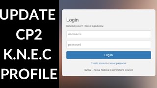 How To Update Cp2 Knec Profile [upl. by Salome]