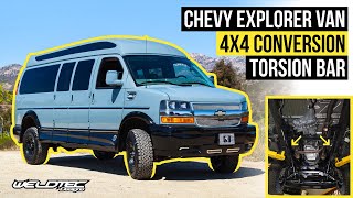 2021 Chevy Explorer Van 4x4 Conversion Torsion Bar  Supreme Off Road 4 Wheel Drive Luxury Van [upl. by Jolie]