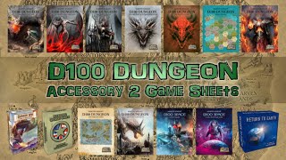 PRODUCT REVIEW ACCESSORY 2 GAME SHEETS MK GAMES D100 DUNGEON D100 SPACE [upl. by Manoff]