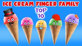 Ice Cream Finger Family Song  Top 10 Finger Family Songs  Daddy Finger Rhyme [upl. by Narot]