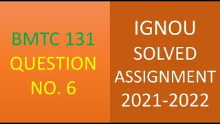 BMTC 131 MATHEMATICS CALCULUS  IGNOU SOLVED ASSIGNMENT 20212022 [upl. by Ahseela]