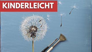 Pusteblume malen mit Acrylfarbe  Ganz einfach [upl. by Valene]