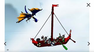 LEGO Viking Boat against the Wyvern Dragon 7016 Building Instructions [upl. by Idas]