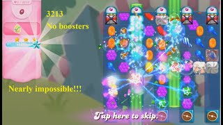 Candy Crush Saga Level 3213 3 stars no boosters nearly impossible shorts [upl. by Dranyam]