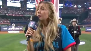 Ingrid Andress National Anthem Goes VIRAL at Home Run Derby What Went Wrong [upl. by Baese]