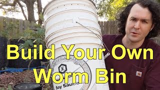 I Made An Easy To Build Inexpensive DIY Worm Bin Vermicomposter For Beginners [upl. by Rintoul45]