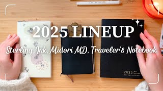 2025 PLANNER AND JOURNALS LINEUP  Sterling Ink Midori MD Travelers Notebook [upl. by Oretos]