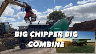 DAY843 KOMPTEC CHIPPER DEMO amp CLAAS LEXION ON JOES BARLEY HAVEST OLLYBLOGS AnswerAsAPercent [upl. by Anitsrihc949]