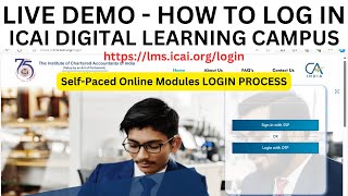 How To Login ICAI digital Learning Campus  ICAI Lms Portal  ICAI self paced online Module login [upl. by Alleinad]