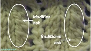 Knitting a better left leaning decrease  a modified ssk [upl. by Dnomso]