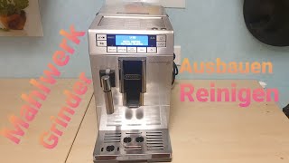 Delonghi PrimaDonna XS Mahlwerk reinigen öffnen reparieren Ausbauen  Grinder open cleaning repair [upl. by Zhang]