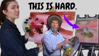 I Tried Following A Bob Ross Painting Tutorial Hard [upl. by Asquith214]