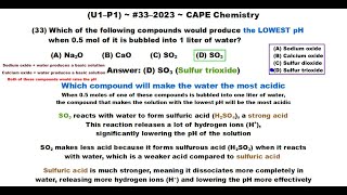 Which Compound Drops the pH the Most  202333U1P1 CAPE Chemistry [upl. by Yardna]