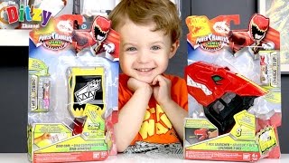 Power Rangers Dino Charge  Trex Launcher amp Dino Com Close Up  How to work them Ditzy Channel [upl. by Agbogla]