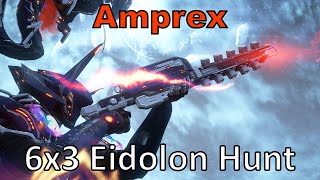 Amprex 6x3 Warframe 18 Eidolons in 1 Night Cycle Unairu Wisp DPS Volt POV [upl. by Nikaniki]