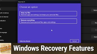 Windows Recovery Features  New and Old ways to recover Windows 11 [upl. by Imuya]