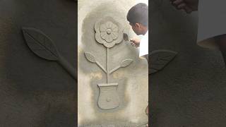 Cement Flower Plaster Design 😲👌vairalshort plaster flowers [upl. by Roz564]