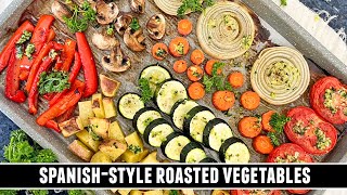 The Best Roasted Vegetables EVER  Spanish Verduras al Horno Recipe [upl. by Ymarej]