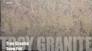 Snow Fall Granite Countertop by Troy Granite [upl. by Aneehsor]