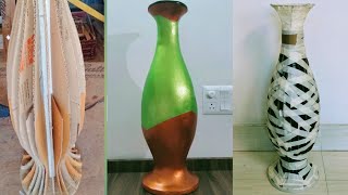 BIG FLOWER VASE MAKING AT HOME Cardboard amp PVC pipe [upl. by Kaya]