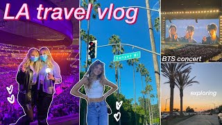 LA TRAVEL VLOG BTS permission to dance on stage concert hollywood sign santa monica amp more [upl. by Falcone]