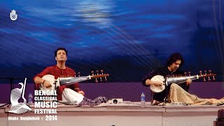 Raga Jhinjhoti and Rageshree on the Sarod I Amaan Ali Khan amp Ayaan Ali Khan I Live at BCMF 2014 [upl. by Strickman]