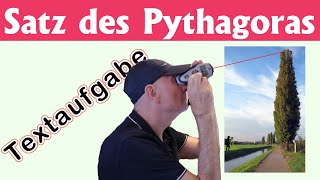 Satz des Pythagoras  richtig anwenden in TEXTAUFGABEN [upl. by Yearwood]