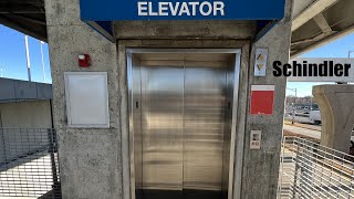 Glass Schindler Hydraulic Elevator  Lambert Airport Terminal 2 Metrolink Station  St Louis MO [upl. by Ahsilram]