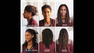 Évolution sur 18 mois dextensions de dreads naturelles sur cheveux fins et fragiles [upl. by Cope594]